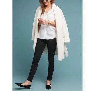 Anthro Pilcro Ankle Zipper High Rise Black Denim Leggings